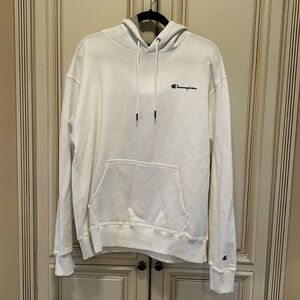 Men's Large Champion Powerblend Fleece Hoodie in White